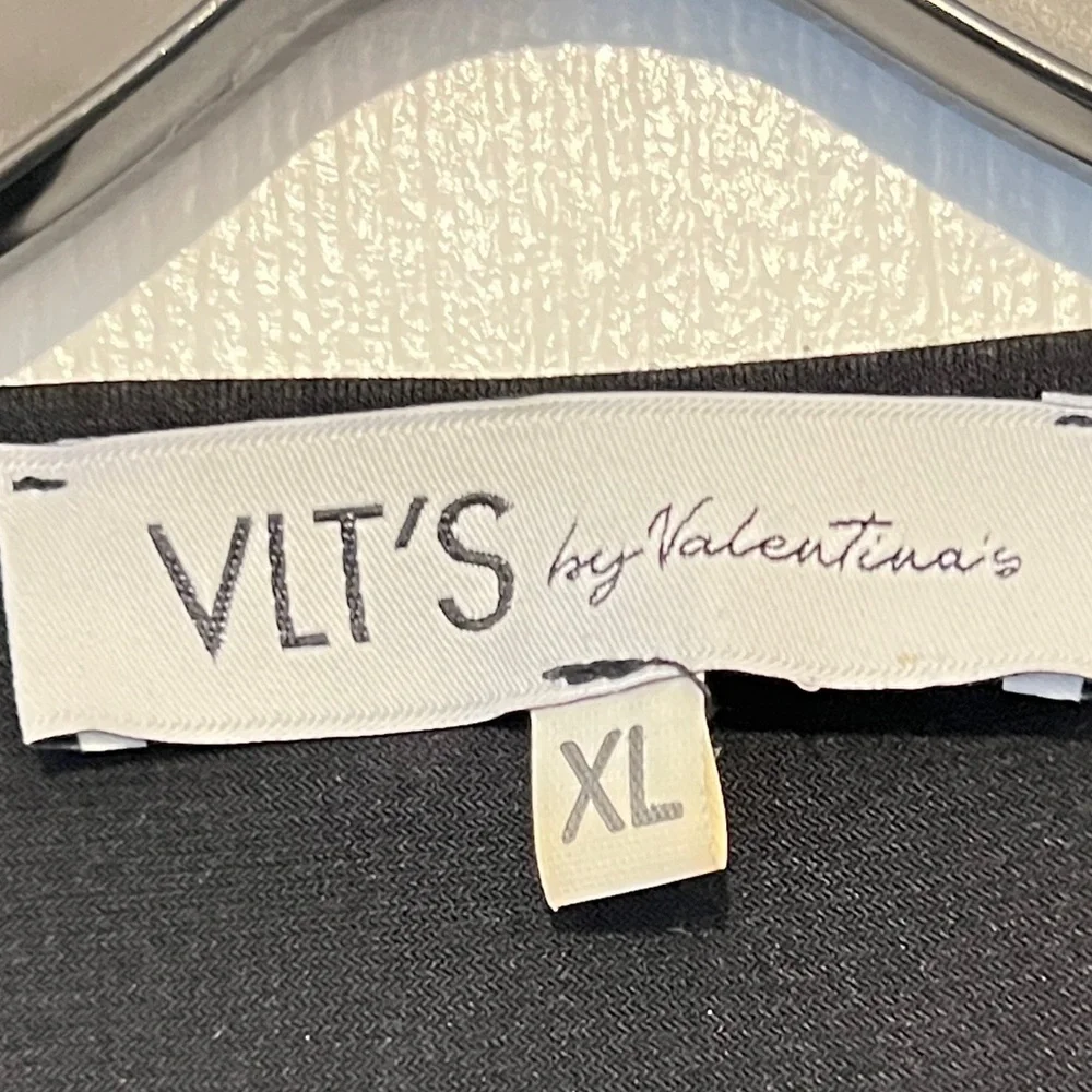 VLT’S by Valentina’s Women’s Black & Beige Woven Ribbon Detail Long Sleeve Top - Picture 3 of 4